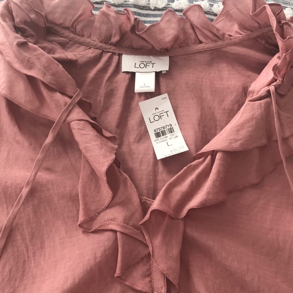 Loft dusty rose/mauve blouse - Picture 2 of 4